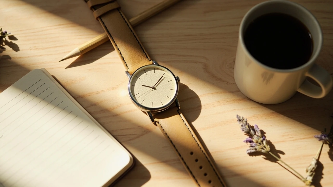 Analoge Uhr mit 13:13 als Symbolik für Spiegel-Uhrzeiten